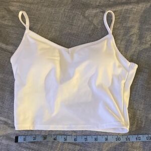 White Spaghetti Strap Crop Top